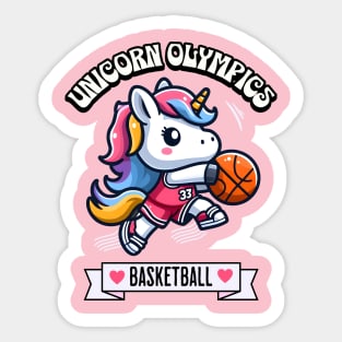 Basketball Unicorn Olympics 🏀🦄 - Slam Dunk Cuteness! Sticker